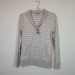 BANANA REPUBLIC - Oatmeal Striped Long Sleeved Shirt